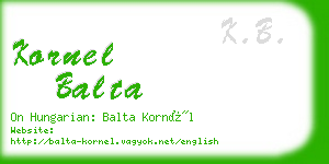 kornel balta business card